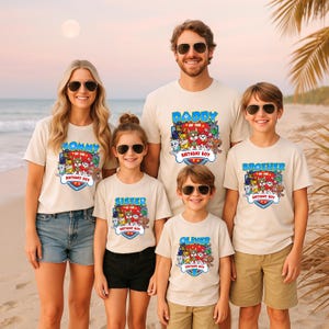 Patrol Birthday, Family Patrol Shirt, Paw Birthday Party, Cartoon Shirt, Birthday Family Matching Shirt, Personalized Patrol Birthday Shirts