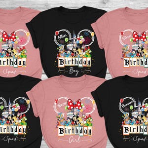 Custom Disney Birthday Vacation Shirts, Disney Birthday Girl Tees, Disney Birthday Squad Shirt, Disney Birthday Boy Shirt, Gift for Birthday