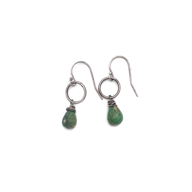 Chrysoprase Sterling Earring Drop