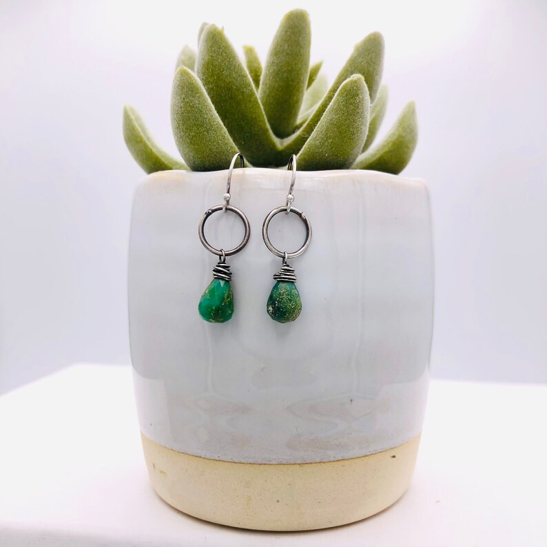 Chrysoprase Sterling Earring Drop