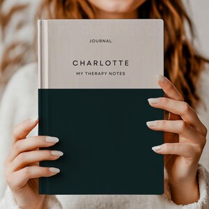 Mental Health Journal, Daily Check-In for Mental Wellness, Therapy Journal, Personalized Notebook, Custom Name Gift, Self Care, Self Love