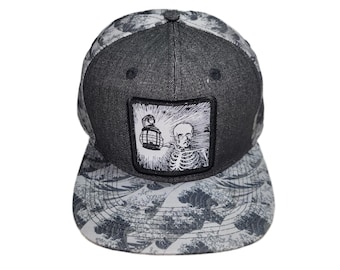 Snapback Flat-Brim Hat - Keeping The Darkness Lit