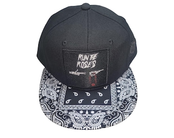 Snapback Flat-Brim Hat - Run The Roses