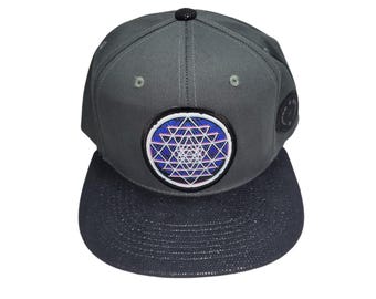 Snapback Flat-Brim Hat - Sri Yantra