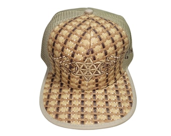 Snapback Flat-Brim Hat - Plant of Life - One Of A Kind