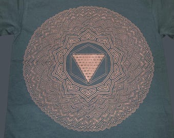 T-Shirt - Thousand Petal Lotus (on Forest Green)