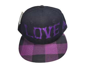 Snapback Flat-Brim Hat - Love - One Of A Kind