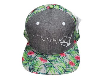 Snapback Flat-Brim Hat - Flock of Seagulls - One Of A Kind