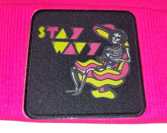 Sock Hat - Stay Wavy (on Safety Pink)