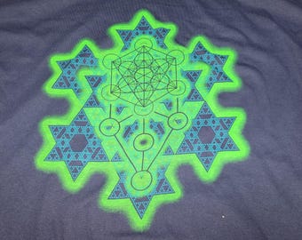 T-Shirt - Merkaba Fractal (on Navy) - SIZE XXL