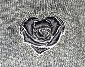 Sock Hat - Heart Rose (on Charcoal)