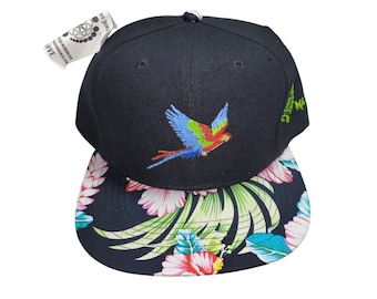 Snapback Flat-Brim Hat - Parrot - One Of A Kind