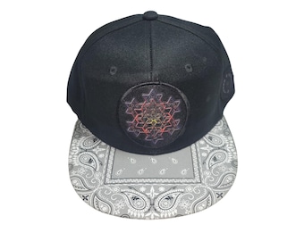 Snapback Flat-Brim Hat - Merkaba Fractal