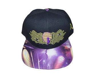 Snapback Flat-Brim Hat - Honeycomb Hideout - One Of A Kind