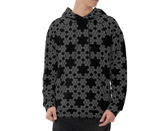 Pullover Hoodie - Sierpinski Star Fractal Allover Print (Unisex)