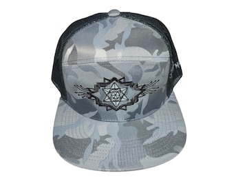 Snapback Flat-Brim Hat - Tron Tetrahedron - One Of A Kind