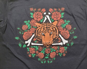T-Shirt - Tiger Rose (on Black) -SIZE S