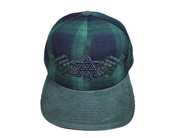 Snapback Bent-Brim Hat - Plant of Life - One Of A Kind