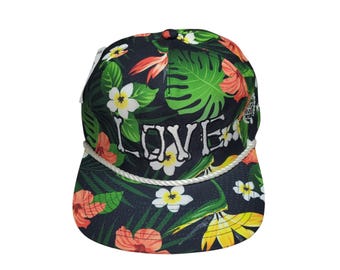 Snapback Flat-Brim Hat - Love - One Of A Kind