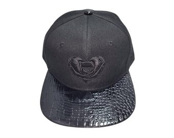 Snapback Flat-Brim Hat - Heart Rose - One Of A Kind