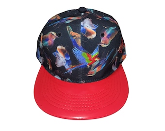 Snapback Flat-Brim Hat - Parrot - One Of A Kind