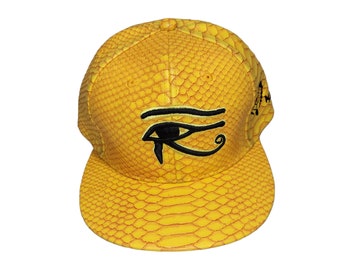 Buckle-back Flat-Brim Hat - 3D Eye of Horus - One Of A Kind