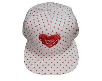 Snapback Flat-Brim Hat - Heart Rose - One Of A Kind