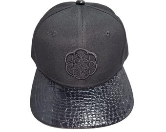 Snapback Flat-Brim Hat - Seed Of Creation - One Of A Kind
