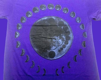 T-Shirt - Moon Cycles (on Purple)