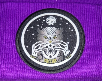Sock Hat - Owl Seer (on Purple)