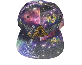 Snapback Flat-Brim Hat - Flying Pyramid - One Of A Kind