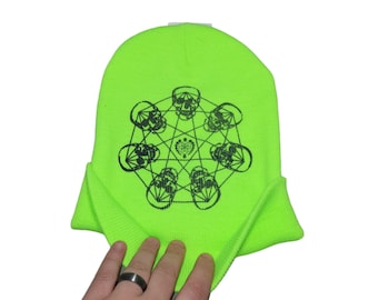 Sock Hat - Meeting Of Minds (on Neon Green)