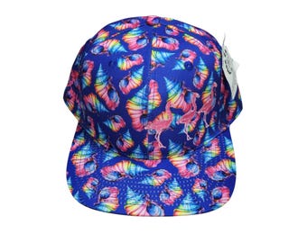 Snapback Flat-Brim Hat - Flamingos - One Of A Kind