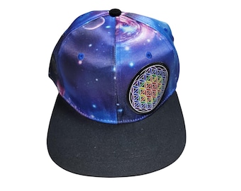 Snapback Flat-Brim Hat - Flower Of Life