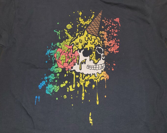 T-Shirt - Ice Cream Skull (on Black)
