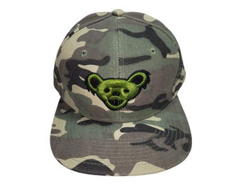 Snapback Flat-Brim Hat - Jerry Bear - One Of A Kind