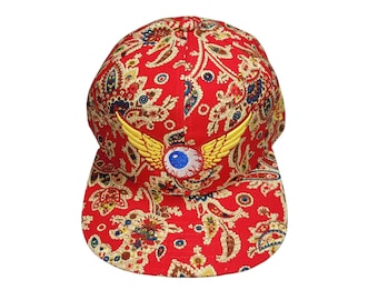 Snapback Flat-Brim Hat - Flying Eyeball- One Of A Kind