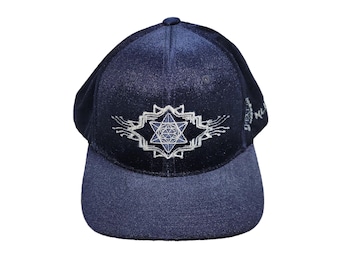 Snapback Bent-Brim Hat - Tron Tetrahedron - One Of A Kind