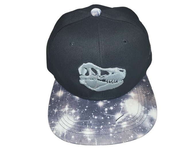Snapback Flat-Brim Hat - Dino Skull - One Of A Kind