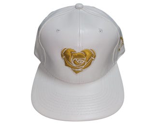 Snapback Flat-Brim Hat - Heart Rose - One Of A Kind