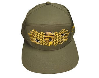 Snapback Flat-Brim Hat - Honeycomb Hideout - One Of A Kind