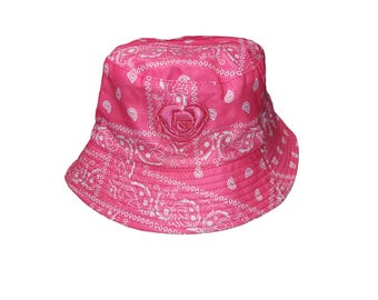 Bucket Hat - Heart Rose - One Of A Kind - SIZE S