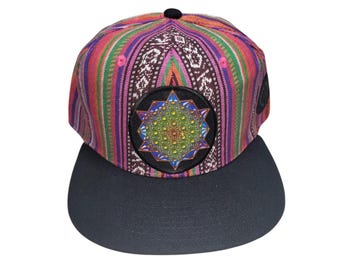 Snapback Flat-Brim Hat - 64-Sided Star Tetrahedron