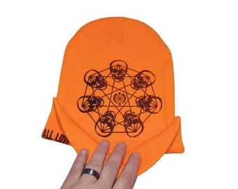 Sock Hat - Meeting Of Minds (on Neon Orange)