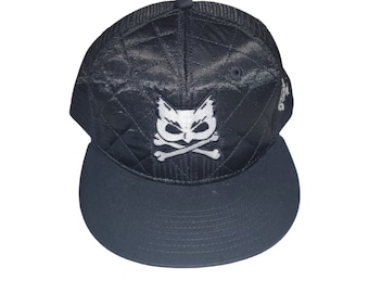 Snapback Flat-Brim Hat - Owl Crossbones - One Of A Kind