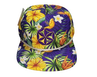 Strap-back Flat-Brim Hat - Seed of Life - One Of A Kind