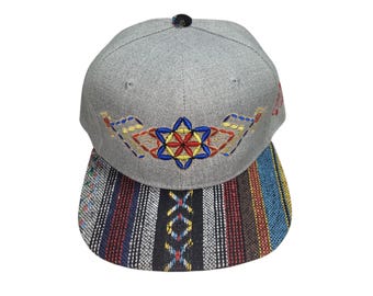 Snapback Flat-Brim Hat - Plant of Life - One Of A Kind