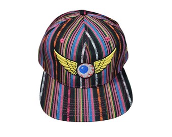 Snapback Flat-Brim Hat - Flying Eyeball- One Of A Kind