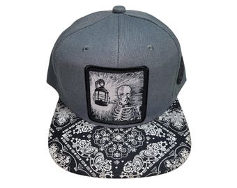 Snapback Flat-Brim Hat - Keeping The Darkness Lit