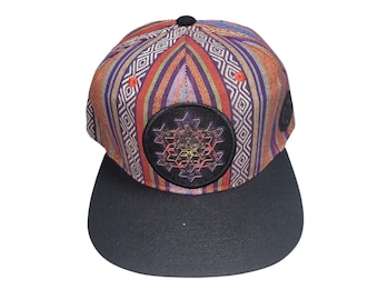 Snapback Flat-Brim Hat - Merkaba Fractal